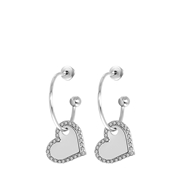 Zilverkleurige bijoux oorbellen met hartjes (1062312)