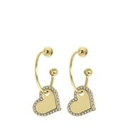 Goudkleurige bijoux oorbellen met hartjes (1062313)