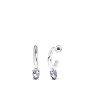 Zilverkleurige bijoux oorbellen met steen (1062316)