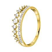 Ring, 750 Gelbgold, 2 Reihen mit Zirkonia (1062444)