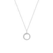 Gerecycleerd zilveren ketting&hanger disc zirkonia (1062452)