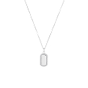 Gerecycled zilveren ketting&hanger dogtag zirkonia (1062470)