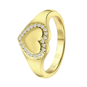 Ring, recyceltes Silber, vergoldet, Herz, Zirkonia (1062481)