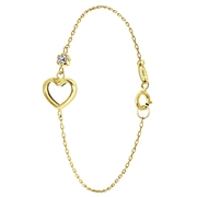 14 Karaat gouden armband hart en zirkonia (1062751)