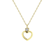 14 Karaat gouden ketting met hanger hart zirkonia (1062752)