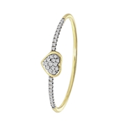 14 karaat geelgouden ring met 33 diamanten 0,05ct hart. (1062823)