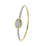 14 karaat geelgouden ring met 31 diamanten 0,05ct ovaal. (1062824)