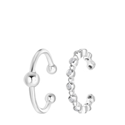 Zilveren set van 2 earcuffs met zirkonia (1062858)