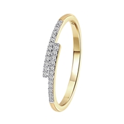 14 Karaat geelgouden ring 26 diamanten 0,08ct (1062867)
