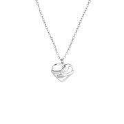 Zilveren ketting met hanger open hart hug (1062907)