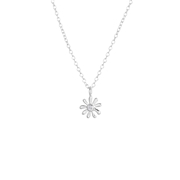 Zilveren ketting met hanger bloem zirkonia (1062922)
