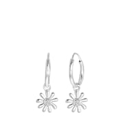 Zilveren oorringen met hanger bloem zirkonia (1062923)