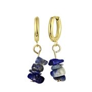 Stalen goldplated oorbellen met lapis lazuli (1062955)