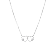Zilveren ketting met hanger dubbel hart zirkonia (1062996)