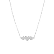 Zilveren ketting met hanger drie harten zirkonia (1062997)