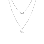 Zilveren ketting layering hart (1063005)