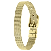 Stalen goldplated armband met riemsluiting (1063006)