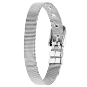 Stalen mesh armband met riemsluiting (1063067)
