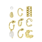 Goudkleurige bijoux oorbellen set met earcuffs (1063101)
