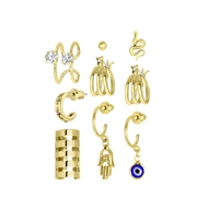 Goudkleurige bijoux oorbellen set met earcuffs (1063103)