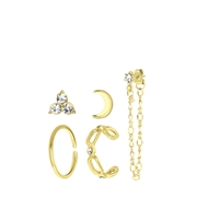 Goudkleurige bijoux oorbellen set met earcuffs (1063105)