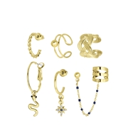 Goudkleurige bijoux oorbellen set met earcuffs (1063107)