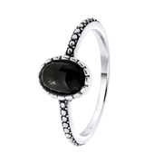 Zilveren ring met Gemstone black onyx (1063168)