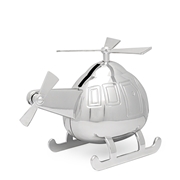 Verzilverde spaarpot helikopter (1063512)