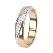 14K wit rose gouden trouwring diamant 4mm Cyclaam (1063740)
