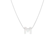 Zilveren ketting&hanger opaal letter (1063975)