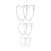 Zilverkleurige bijoux oorbellenset met hartjes (1064103)