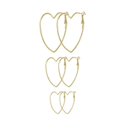 Goudkleurige bijoux oorbellenset met hartjes (1064104)