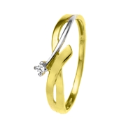 14 karaat bicolor gouden ring met zirkonia (26717979)