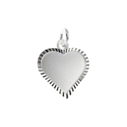 Zilveren hanger graveerplaat hart (34115084)