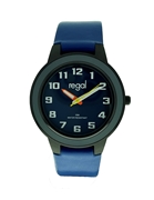 Regal jongens horloge met blauwe PU leren band (1058566)