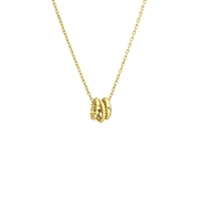 Halskette, 925 Silber, vergoldet, Anhänger, 3er-Ring, Twisted (1065308)