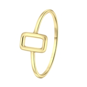 Zilveren goldplated ring rechthoek (1065326)