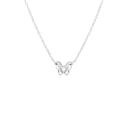 Halskette, 925 Silber, mit Anhänger, Schmetterling, Zirkonia (1065391)