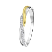 Ring, 925 Silber, Welle mit Zirkonia (1065396)