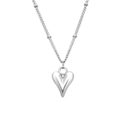 Zilverkleurige bijoux ketting met hart (1065493)