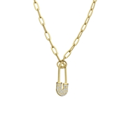 Goudkleurige bijoux ketting met speld (1065496)