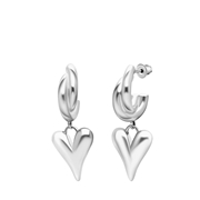 Zilverkleurige bijoux oorbellen met hart (1065497)