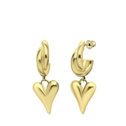 Goudkleurige bijoux oorbellen met hart (1065498)