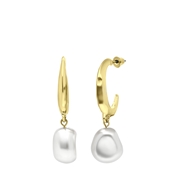 Goudkleurige bijoux oorbellen met parel (1065503)