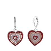Zilverkleurige bijoux oorbellen met hart (1065504)