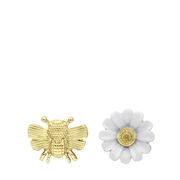 Goudkleurige bijoux oorbellen bloem/bij (1065512)