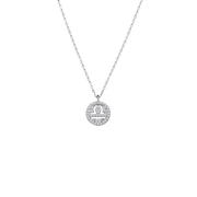 Zilverkleurige bijoux ketting weegschaal (1065540)