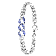 Silberfarbenes Bijoux-Armband mit Steinchen, blau (1065552)