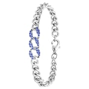 Zilverkleurige bijoux armband steentjes blauw (1065552)