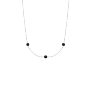 Halskette, 925 Silber, rund, Zirkonia, schwarz (1065576)